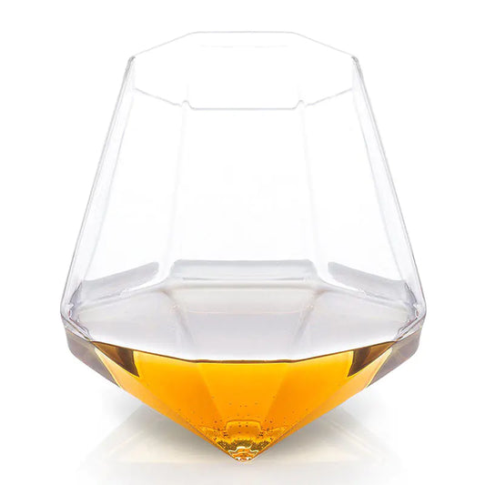Diamond-Shaped Glass Cup for Whiskey and Cocktails