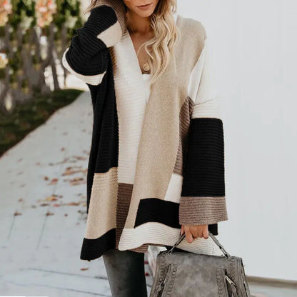 Color Block Cozy Knit Cardigan
