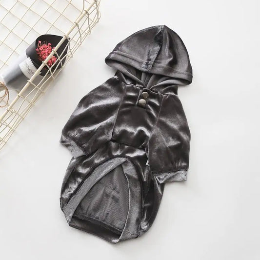 Dense Velvet Hooded Sweater for Dogs - Fall/Winter