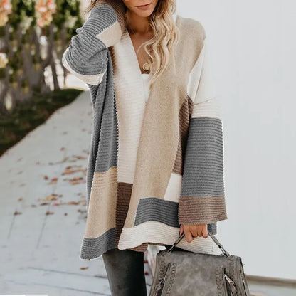 Color Block Cozy Knit Cardigan