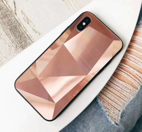 Chic 3D Diamond Mirror Couple's Case