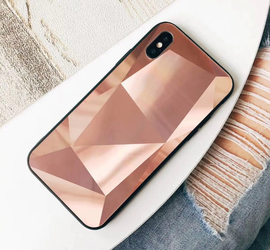 Chic 3D Diamond Mirror Couple's Case