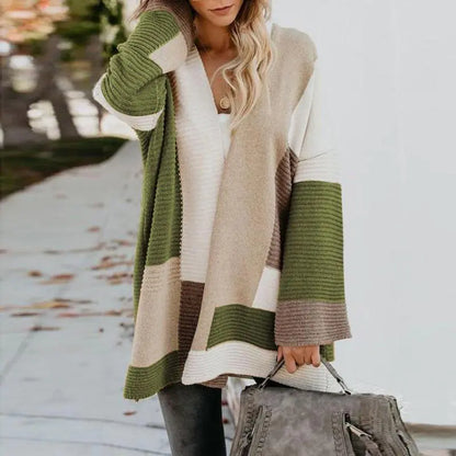 Color Block Cozy Knit Cardigan