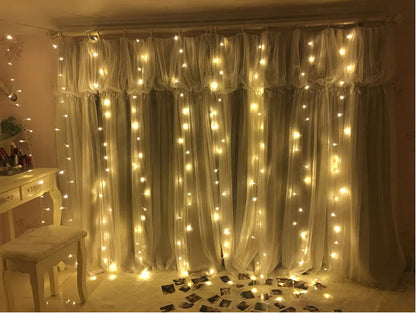 Christmas LED Curtain Lights, 3x3m Decorative Lights