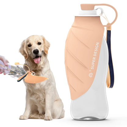 EasySip Dog Travel Bottle with Leaf Bowl 19.6oz