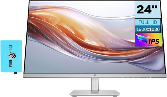 HP Series 5 524sh IPS Monitor 24" FHD Bundle with Docztorm USB
