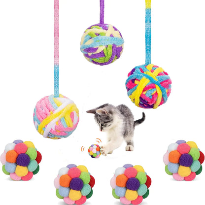 WoolyWonder Cat Jingle Ball Set - 7 Pieces