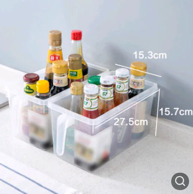 Transparent Non-Toxic Refrigerator Storage Box with Handle