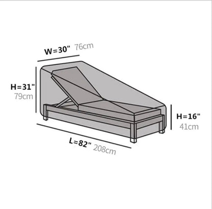 Oxford Cloth Outdoor Lounge Chair Cover, Dust & Rain Proof