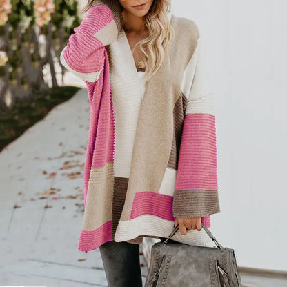 Color Block Cozy Knit Cardigan