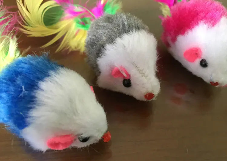 Colorful Feathered Mouse Cat Toy