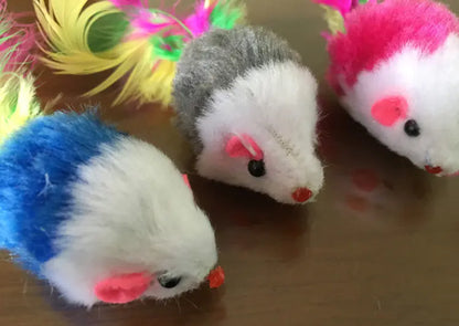 Colorful Feathered Mouse Cat Toy