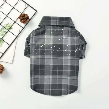 Casual Cotton Plaid Shirt for Pets - Autumn & Winter