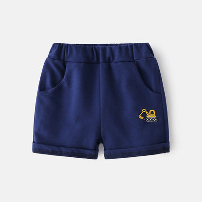 Cartoon Pattern Mid-rise Soft Rubber Band Shorts