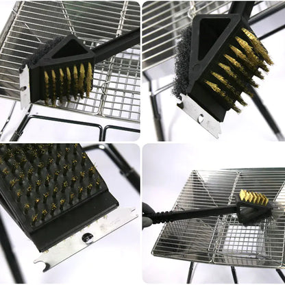 3-in-1 BBQ Cleaning Brush for Outdoor Grilling