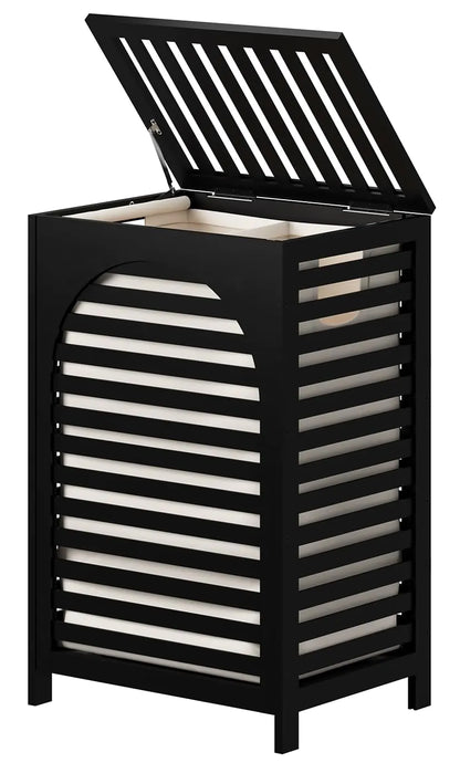 Stylish Bamboo Laundry Basket with Removable Liner - 85L