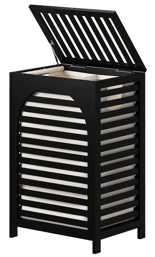 Stylish Bamboo Laundry Basket with Removable Liner - 85L