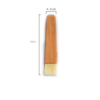 Beech Wood Flat Handle Round Brush for Cooking and Baking