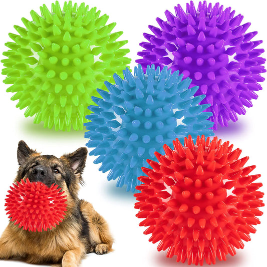 4.5” Indestructible Squeaky Dog Balls 4-Pack