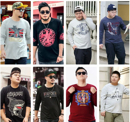 Plus Size Men's Casual Long Sleeve T-Shirt (Fall Collection)