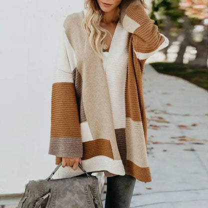 Color Block Cozy Knit Cardigan