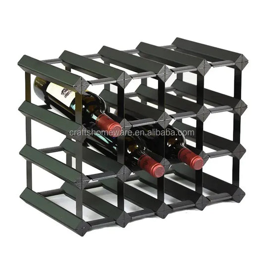 Modern Versatile Pine & Metal Wine Shelf