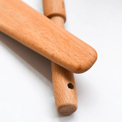 Beech Wood Flat Handle Round Brush for Cooking and Baking